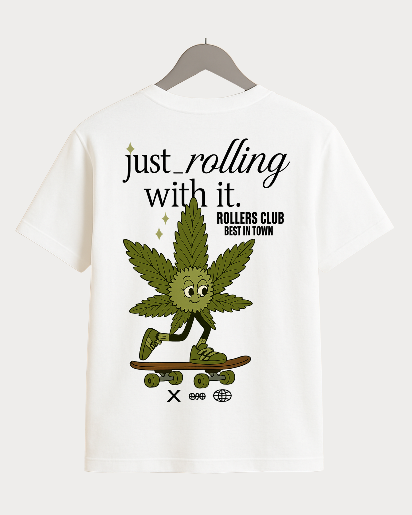 “Just Rolling With It”  White Graphic Tee