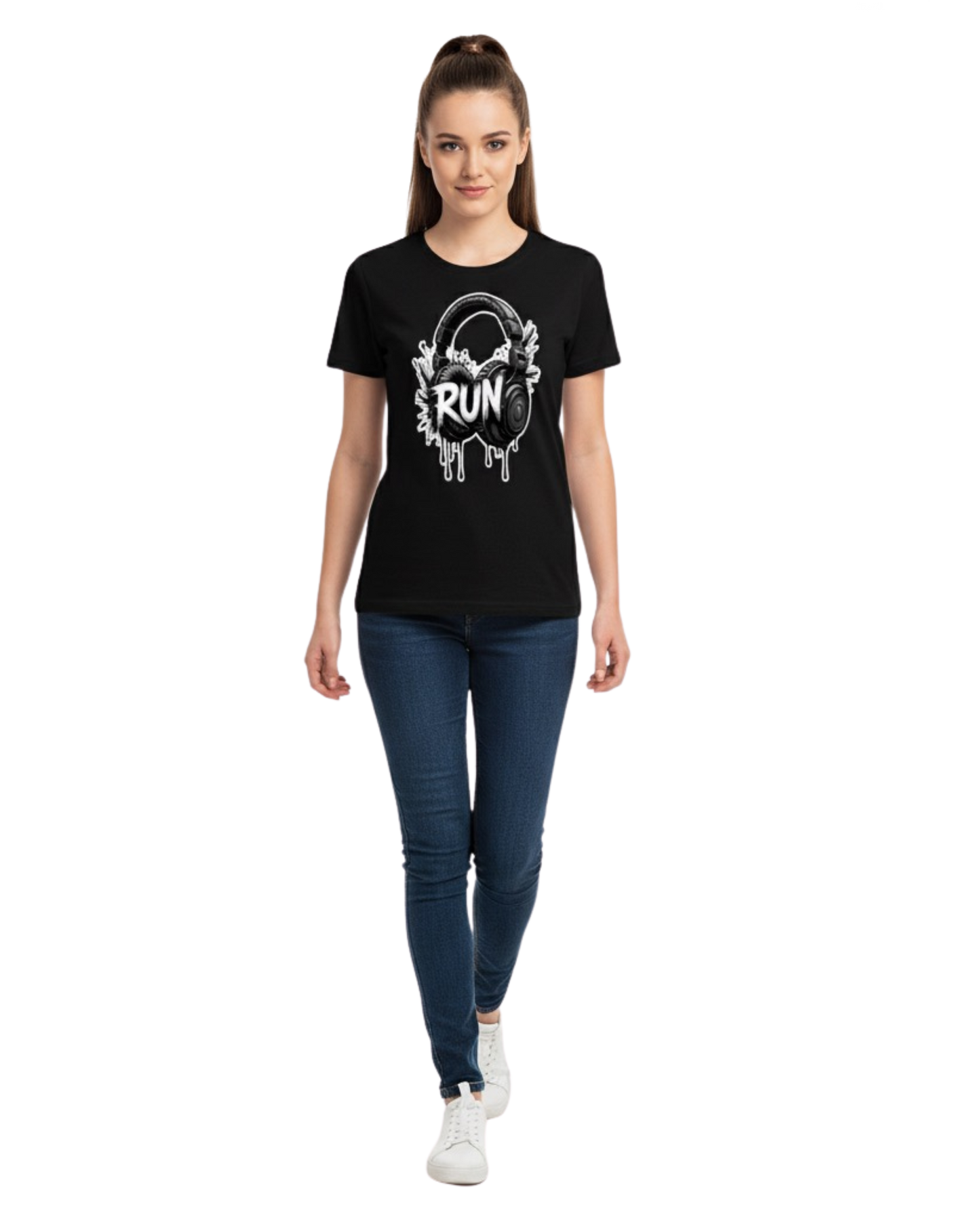 RUN Vibe - Black Slim Fit- Graphic Tee