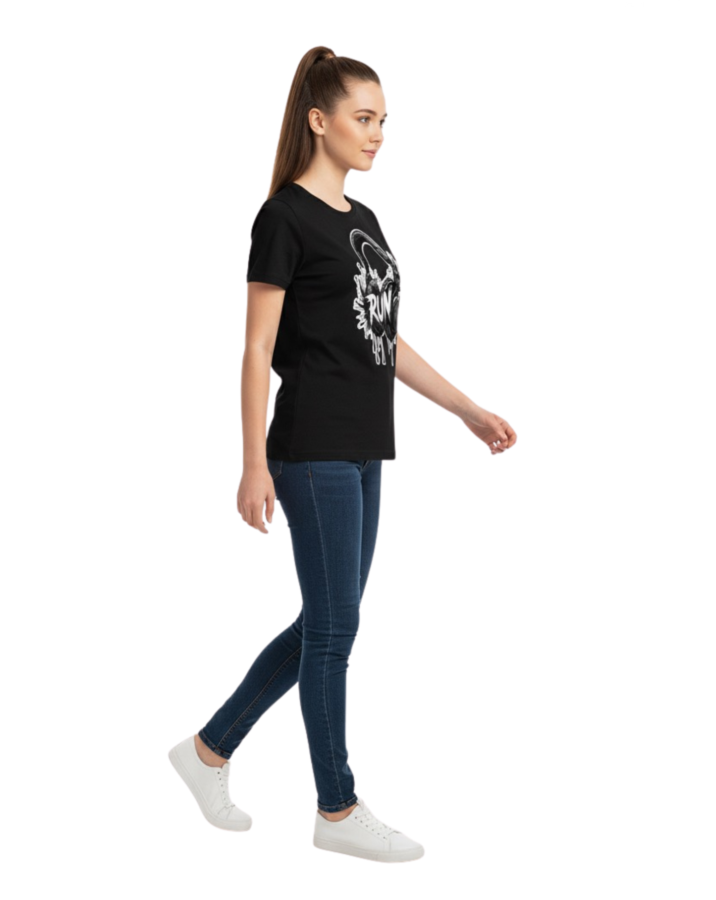 RUN Vibe - Black Slim Fit- Graphic Tee