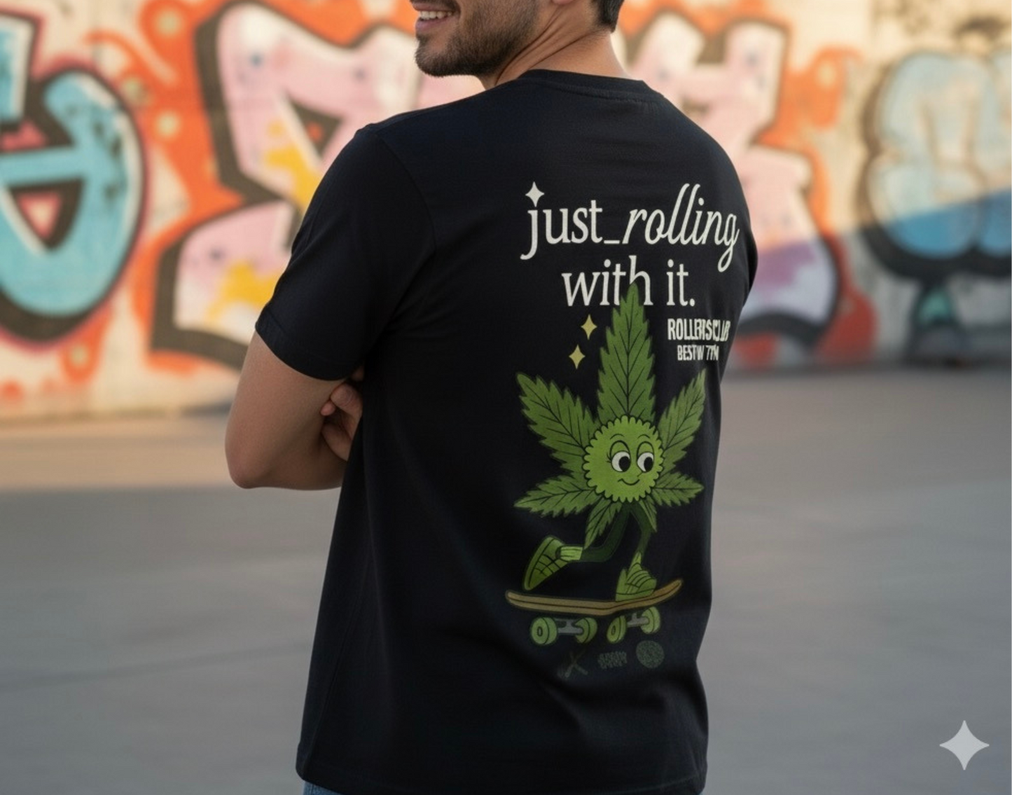 Just Rolling With It Slim Fit Graphic T-Shirt for Women